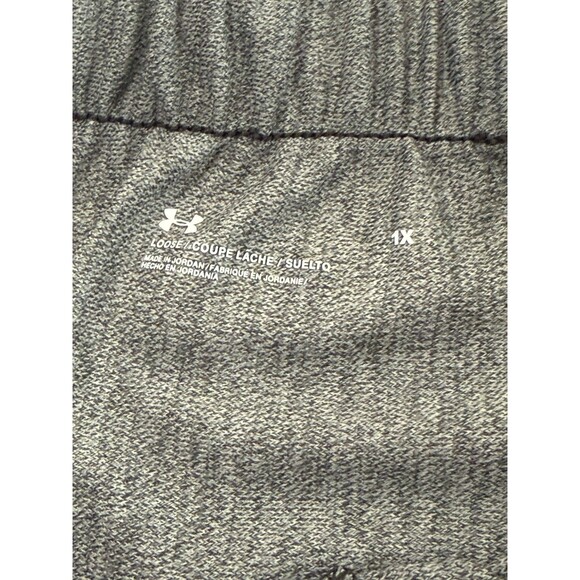 Under Armour Play Up Twist 3.0 Shorts Womens 1X Plus Loose Fit Gray Black UA Gym - Picture 2 of 11